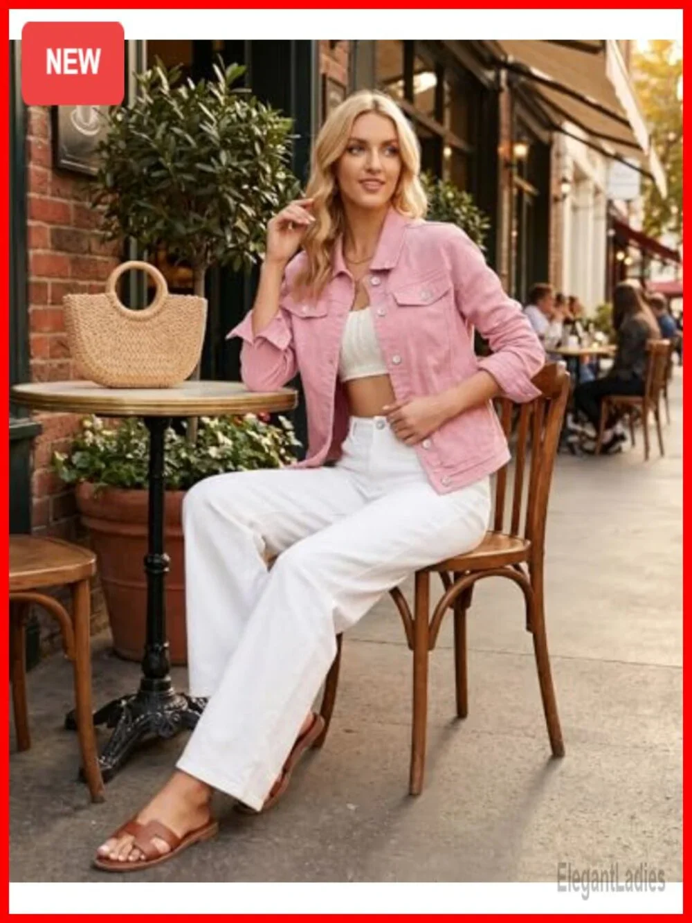 Women's Basic Button Down Stretch Fitted Long Sleeve Denim Jean Jacket